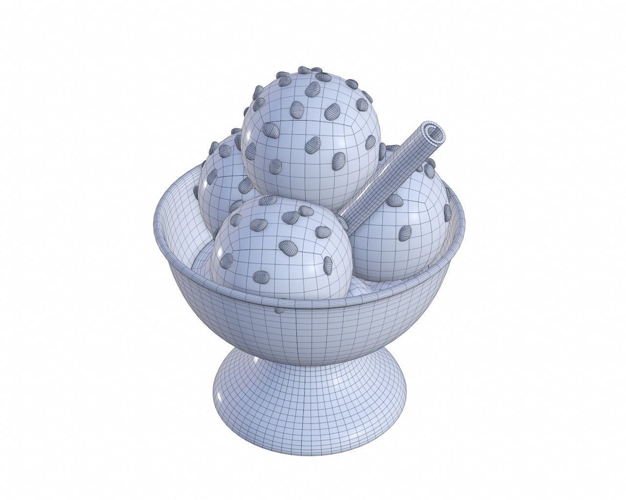 Ice cream packaging waffle cone cup balls mock up 3D Model Collection_58
