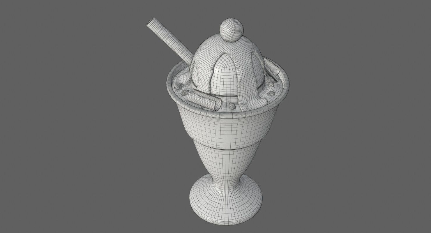 Ice cream packaging waffle cone cup balls mock up 3D Model Collection_94