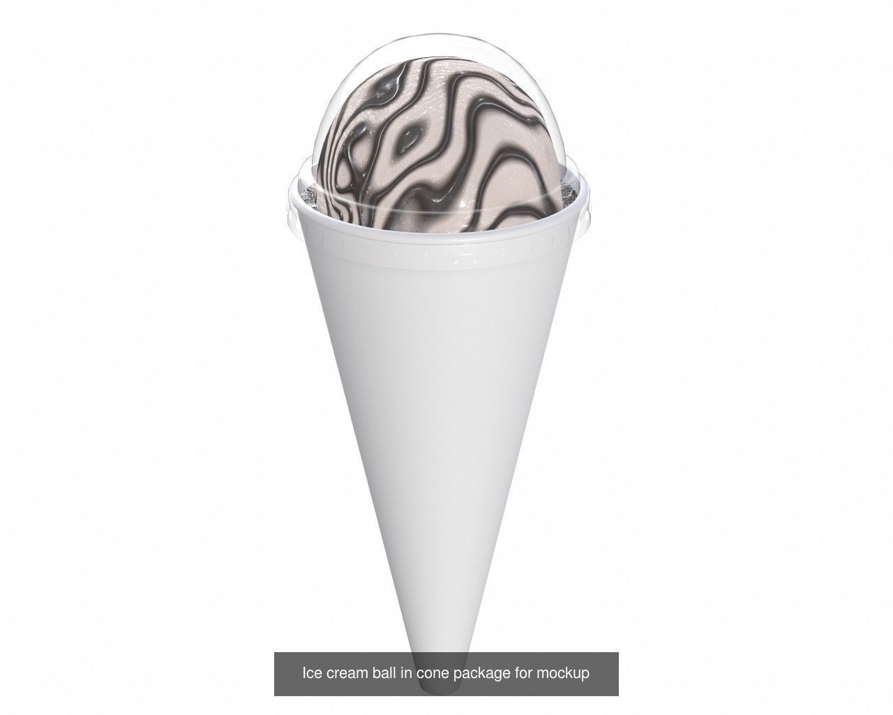 Ice cream packaging waffle cone cup balls mock up 3D Model Collection_43