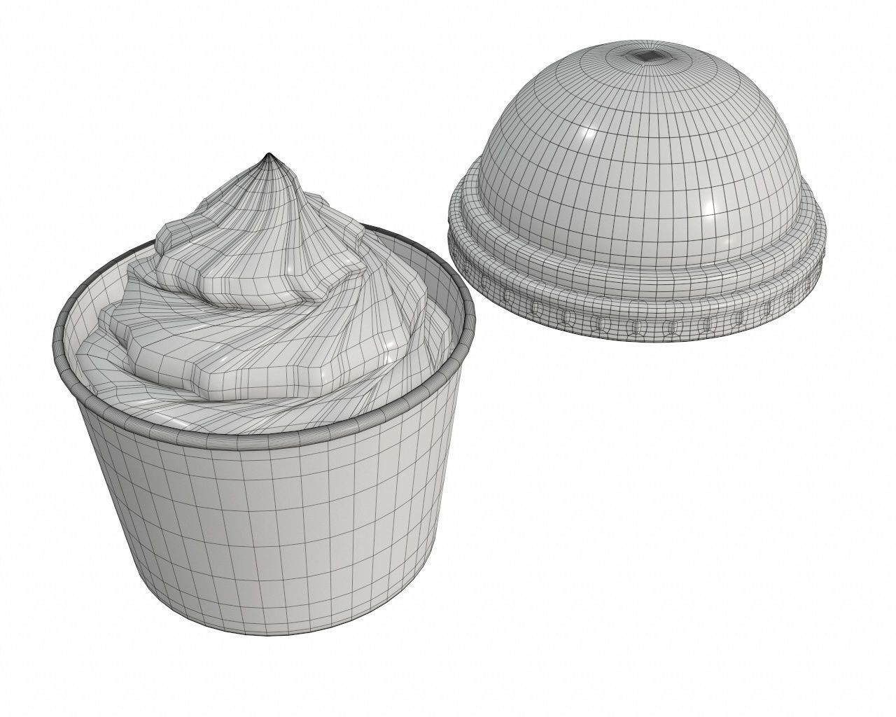 Ice cream packaging waffle cone cup balls mock up 3D Model Collection_112