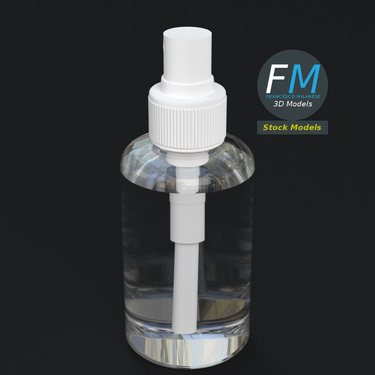 Travel spray bottle 3D model_2