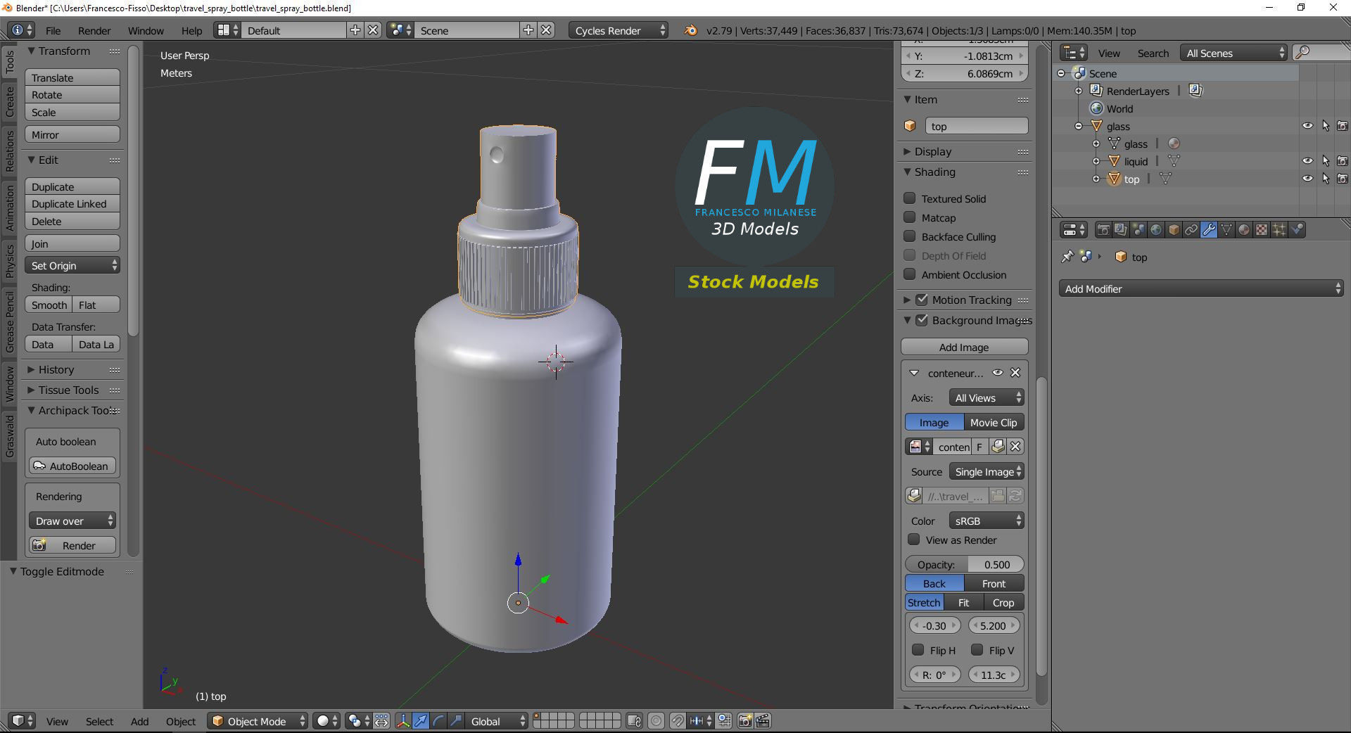 Travel spray bottle 3D model_9