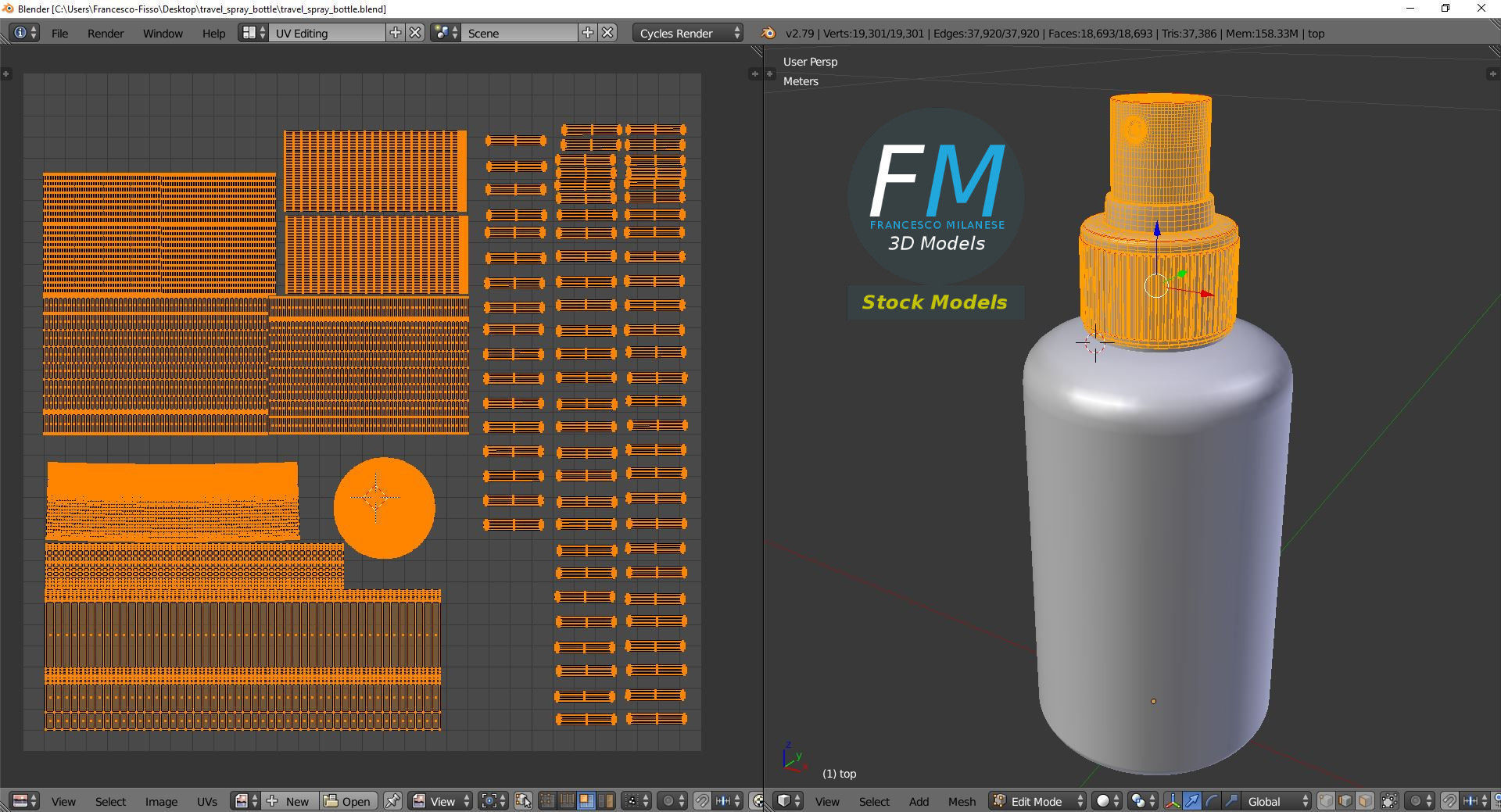 Travel spray bottle 3D model_10