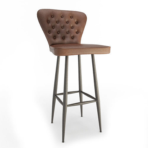 Vintage Leather Bar Stool  3D model