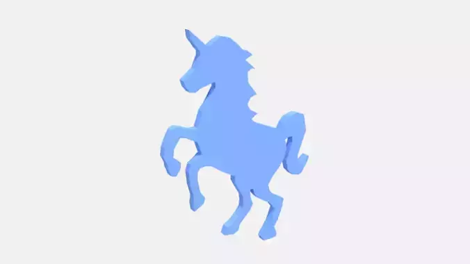 Low Poly Unicorn Silhouette Decorative Object