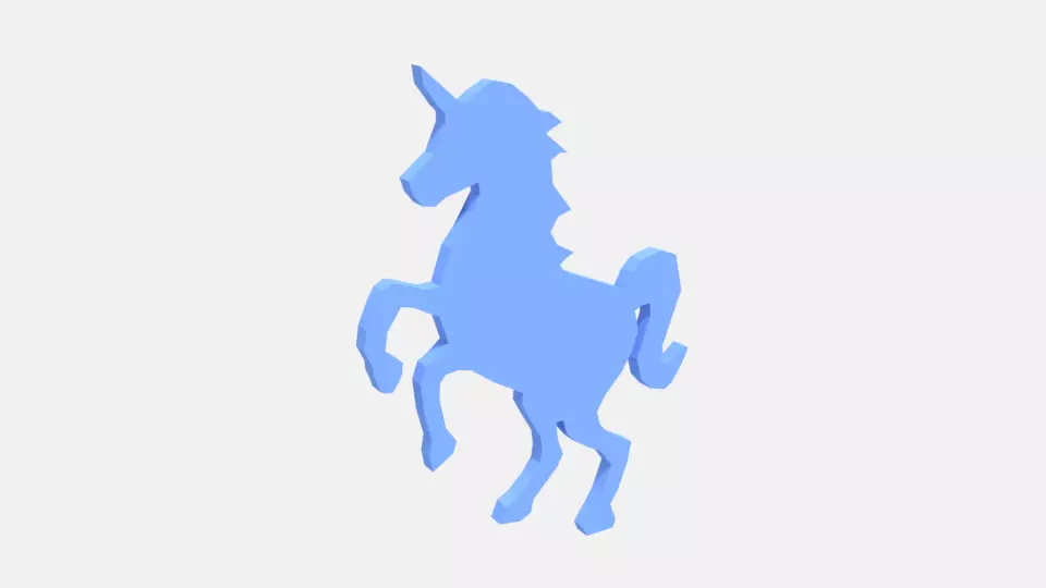 Low Poly Unicorn Silhouette Decorative Object Low-poly 3D model