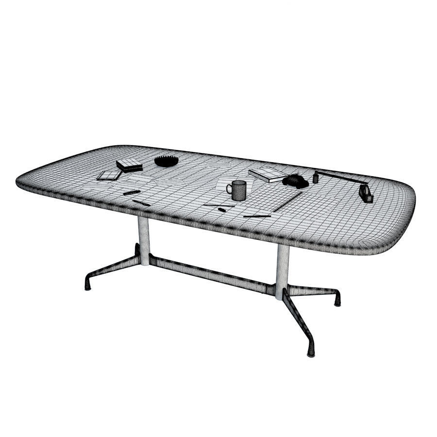 Office Desk Composition 3D model_7