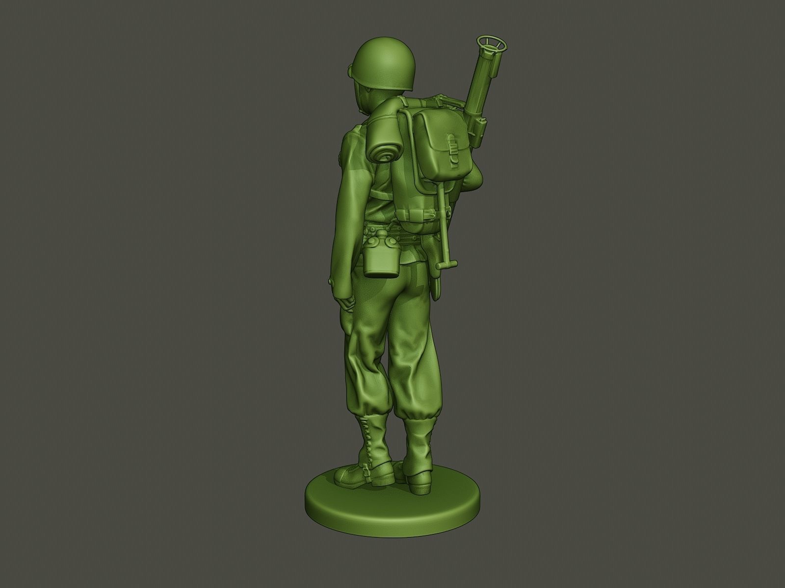 American soldier ww2 Bazooka walk  A4 3D print model_4