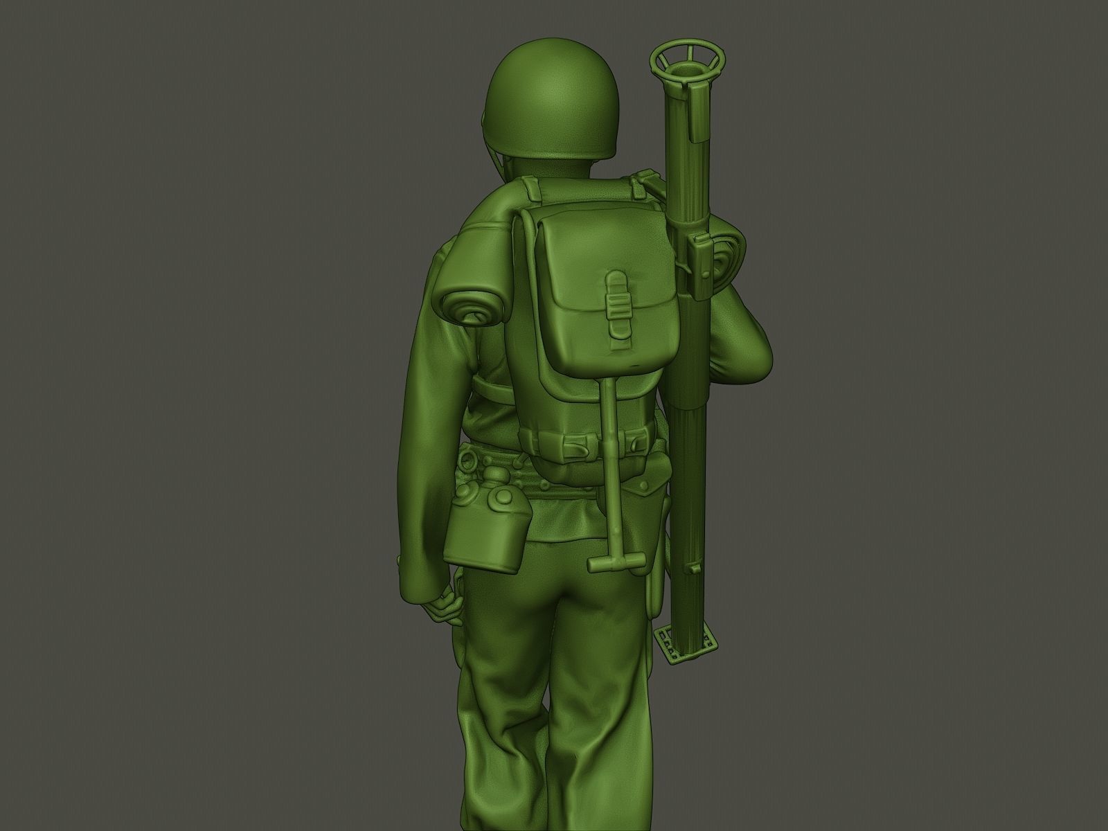 American soldier ww2 Bazooka walk  A4 3D print model_20