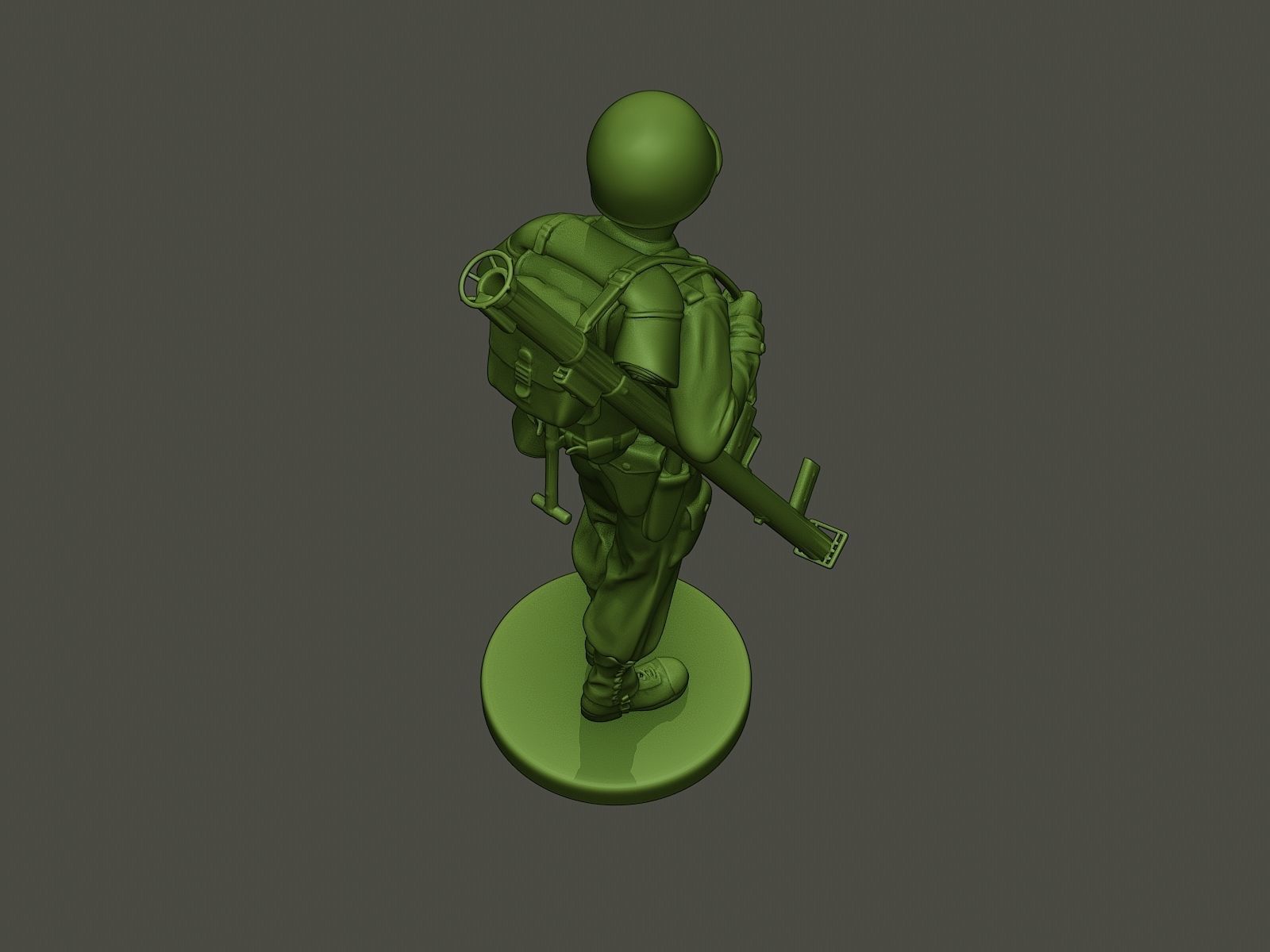 American soldier ww2 Bazooka walk  A4 3D print model_21