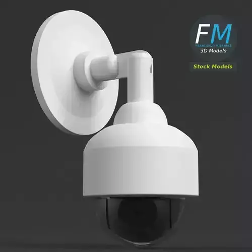 Wall mounted dome surveillance camera 3D model