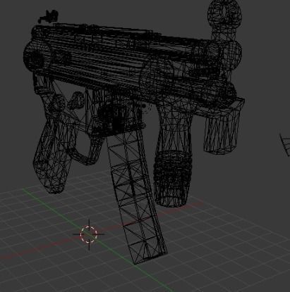 MP5K Gun Low-poly 3D model_3