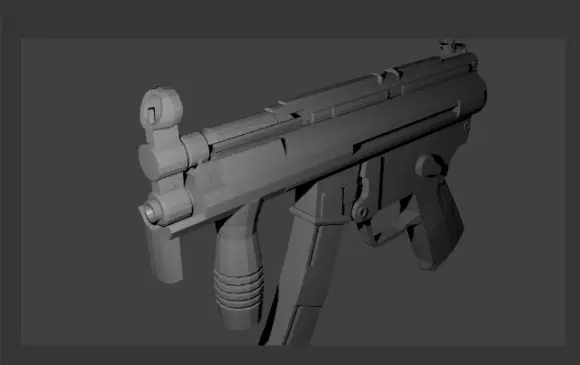 MP5K Gun Low-poly 3D model_0