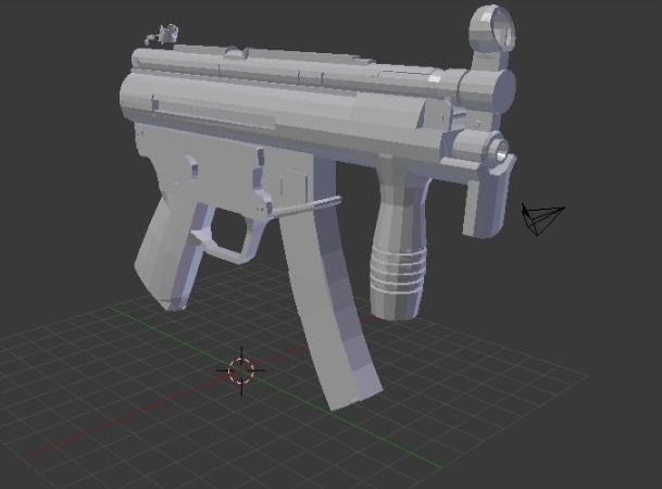 MP5K Gun Low-poly 3D model_2