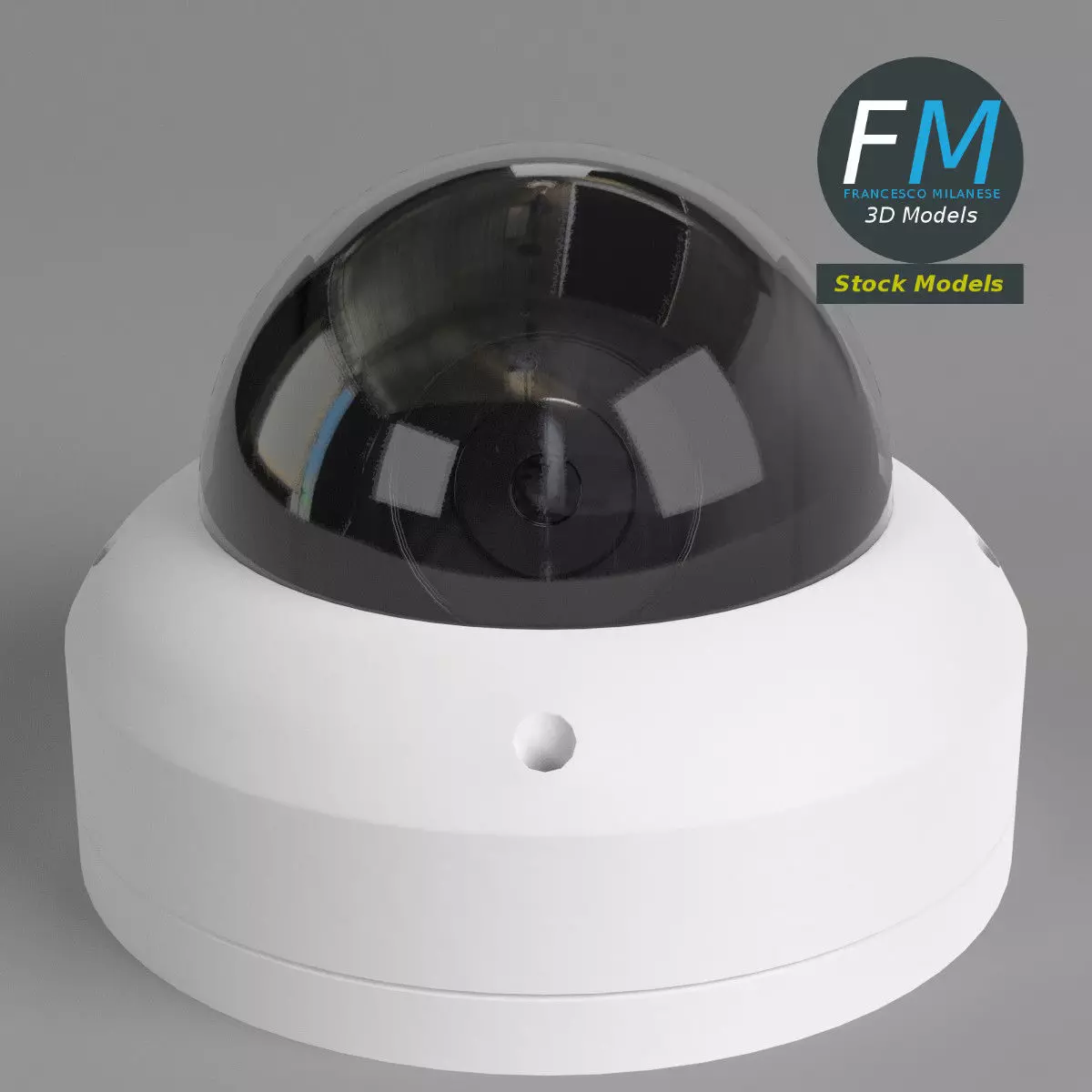 Dome surveillance camera 3D model_0