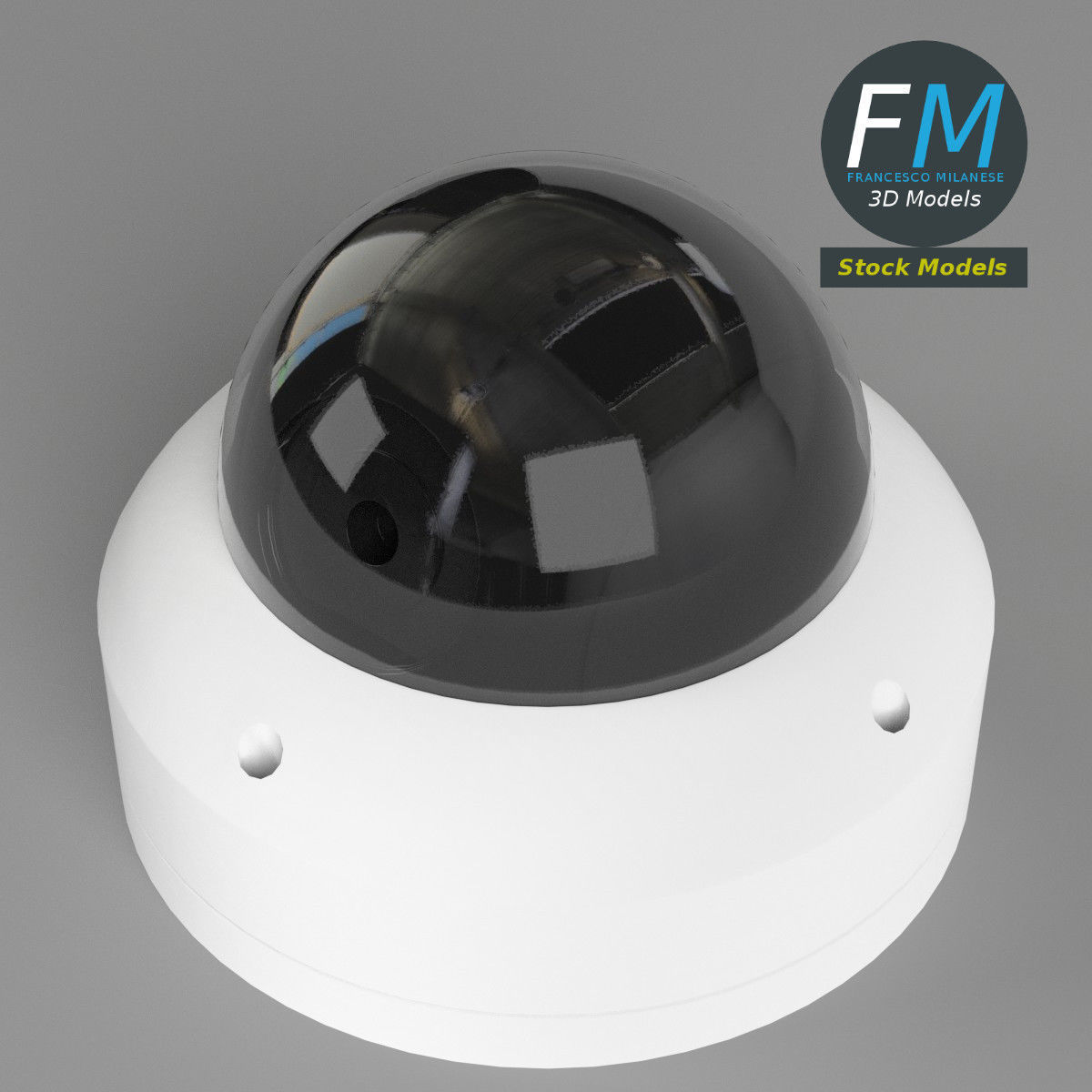 Dome surveillance camera 3D model_2