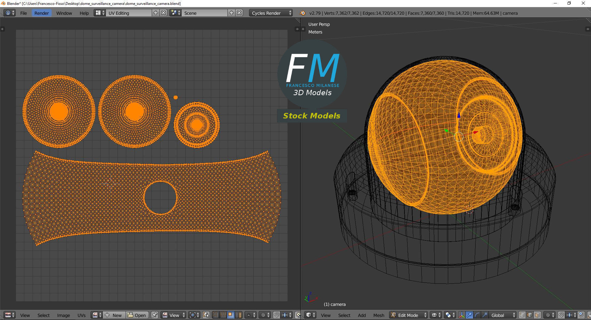 Dome surveillance camera 3D model_10