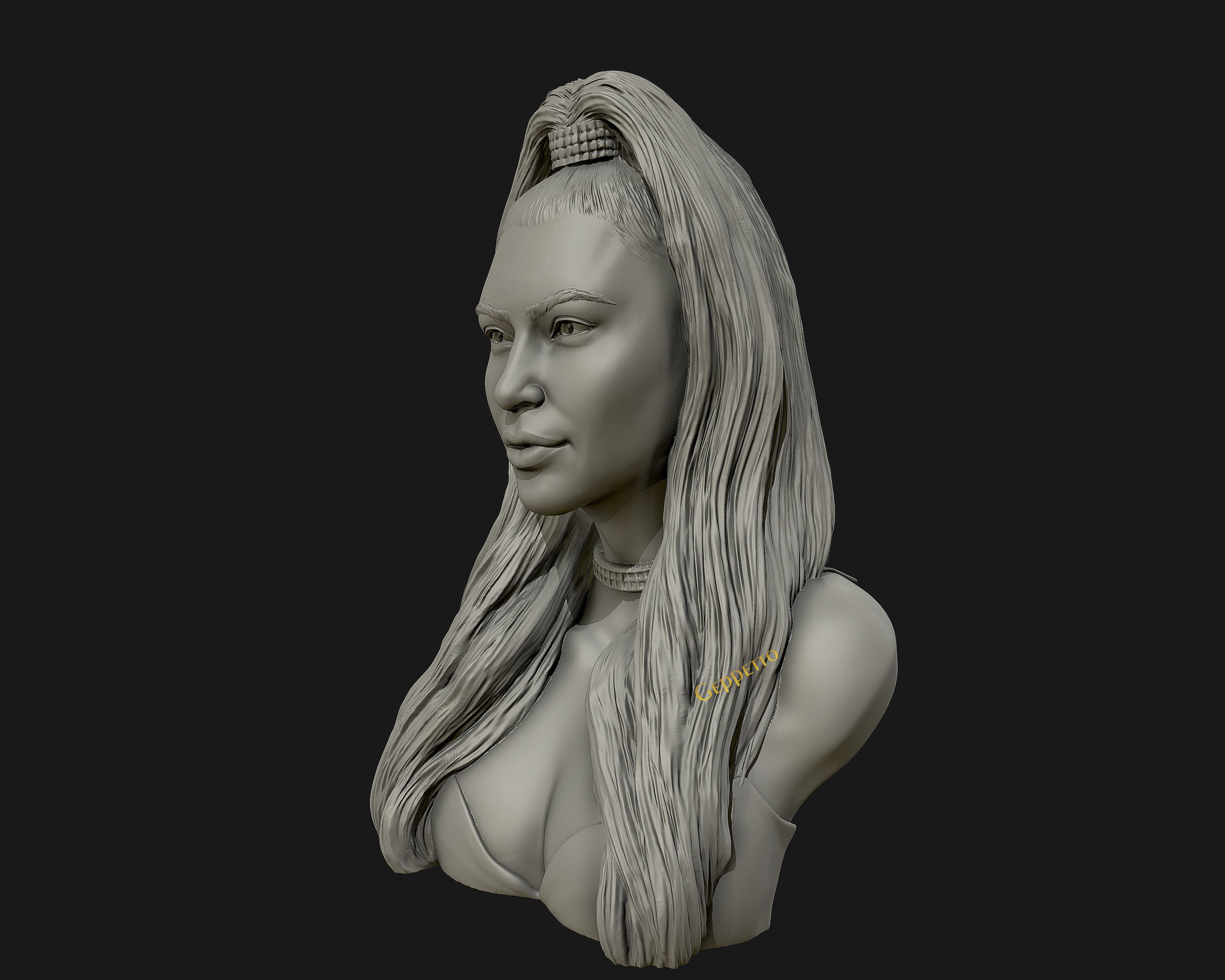 Kim Kardashian sculpture Ready to print 3D print model_14