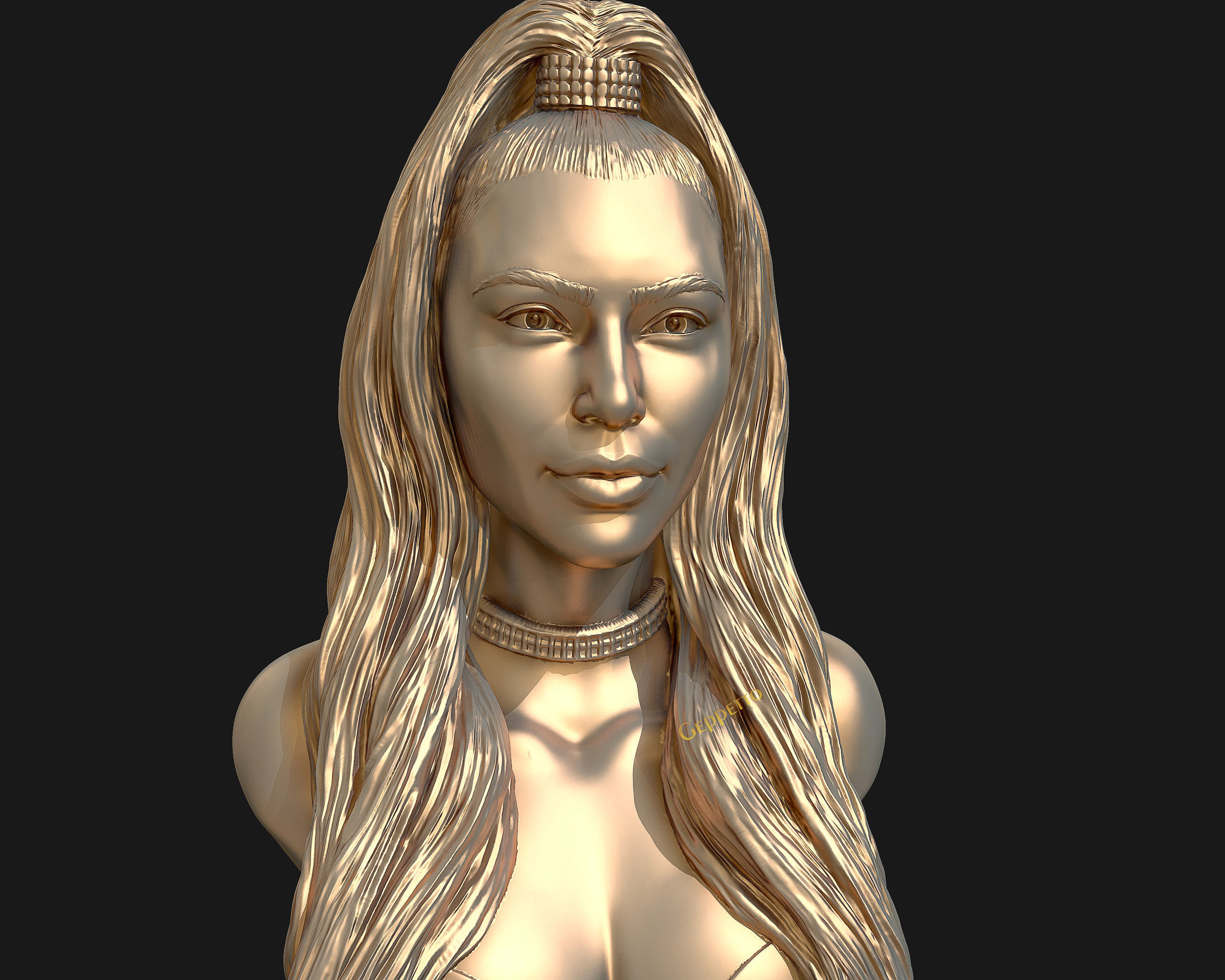 Kim Kardashian sculpture Ready to print 3D print model_28