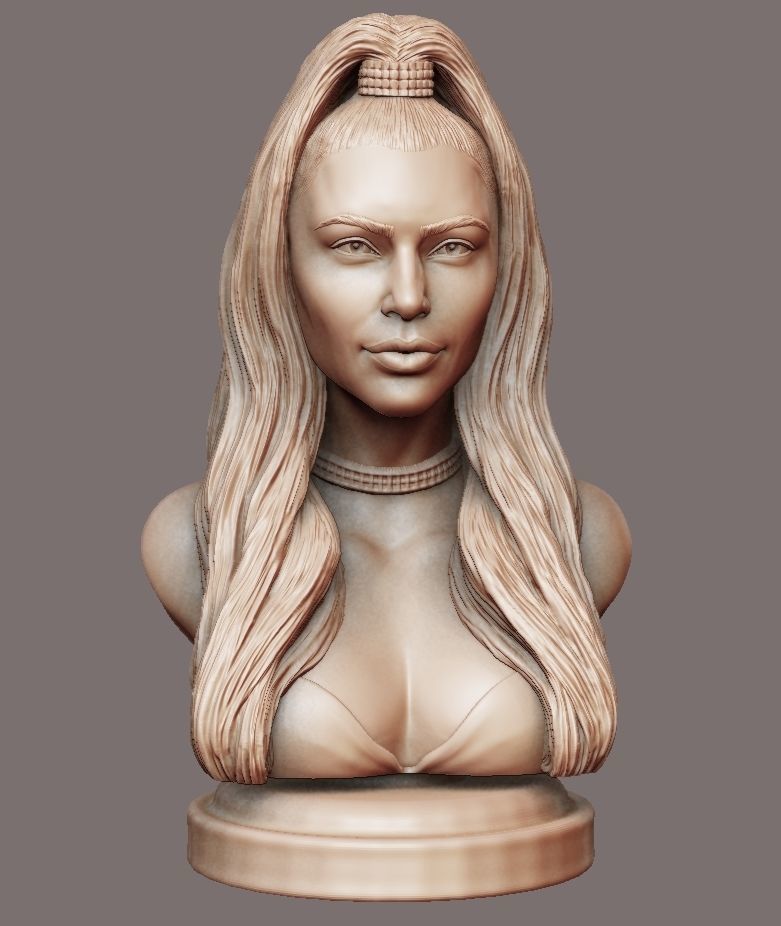 Kim Kardashian sculpture Ready to print 3D print model_1