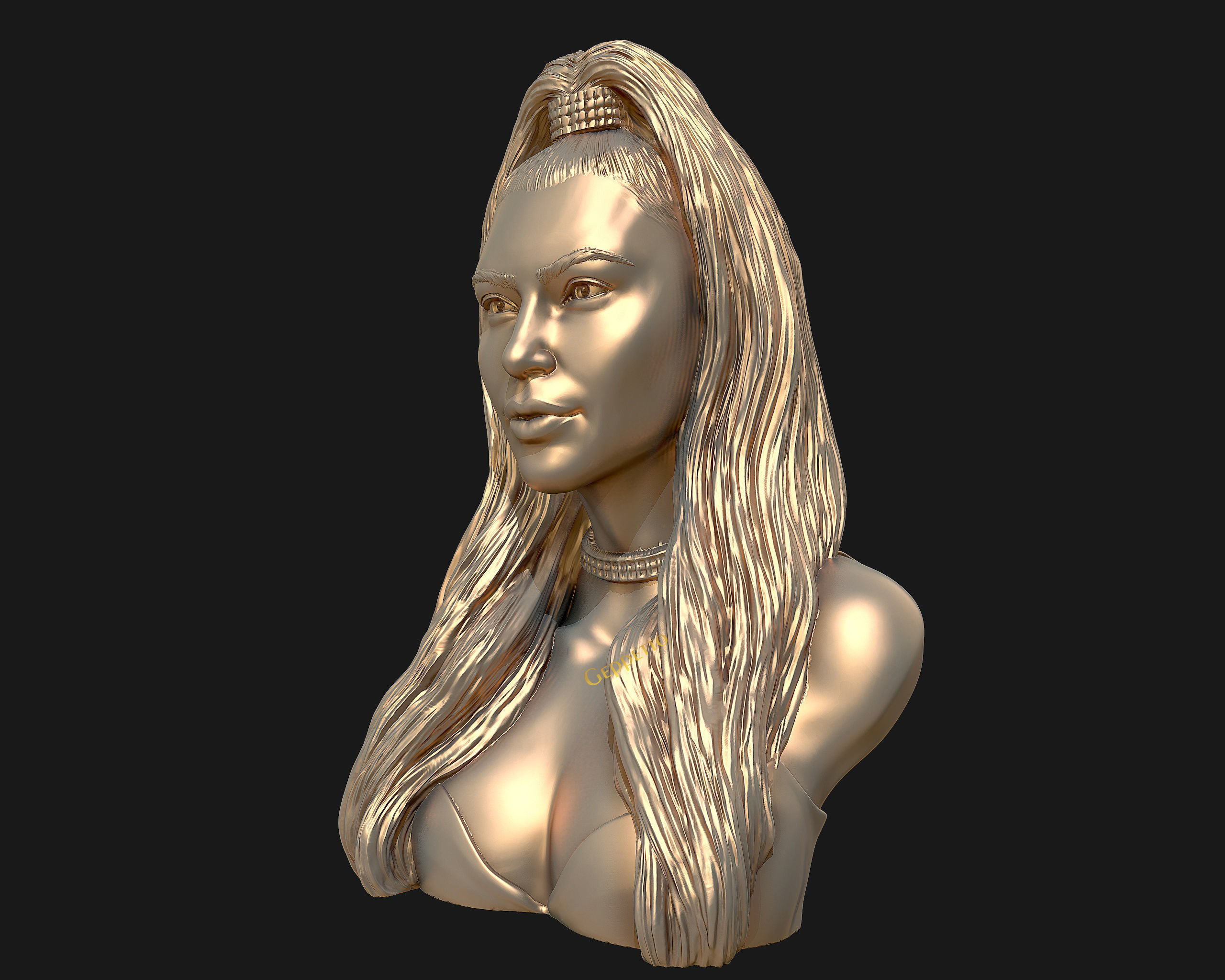 Kim Kardashian sculpture Ready to print 3D print model_27