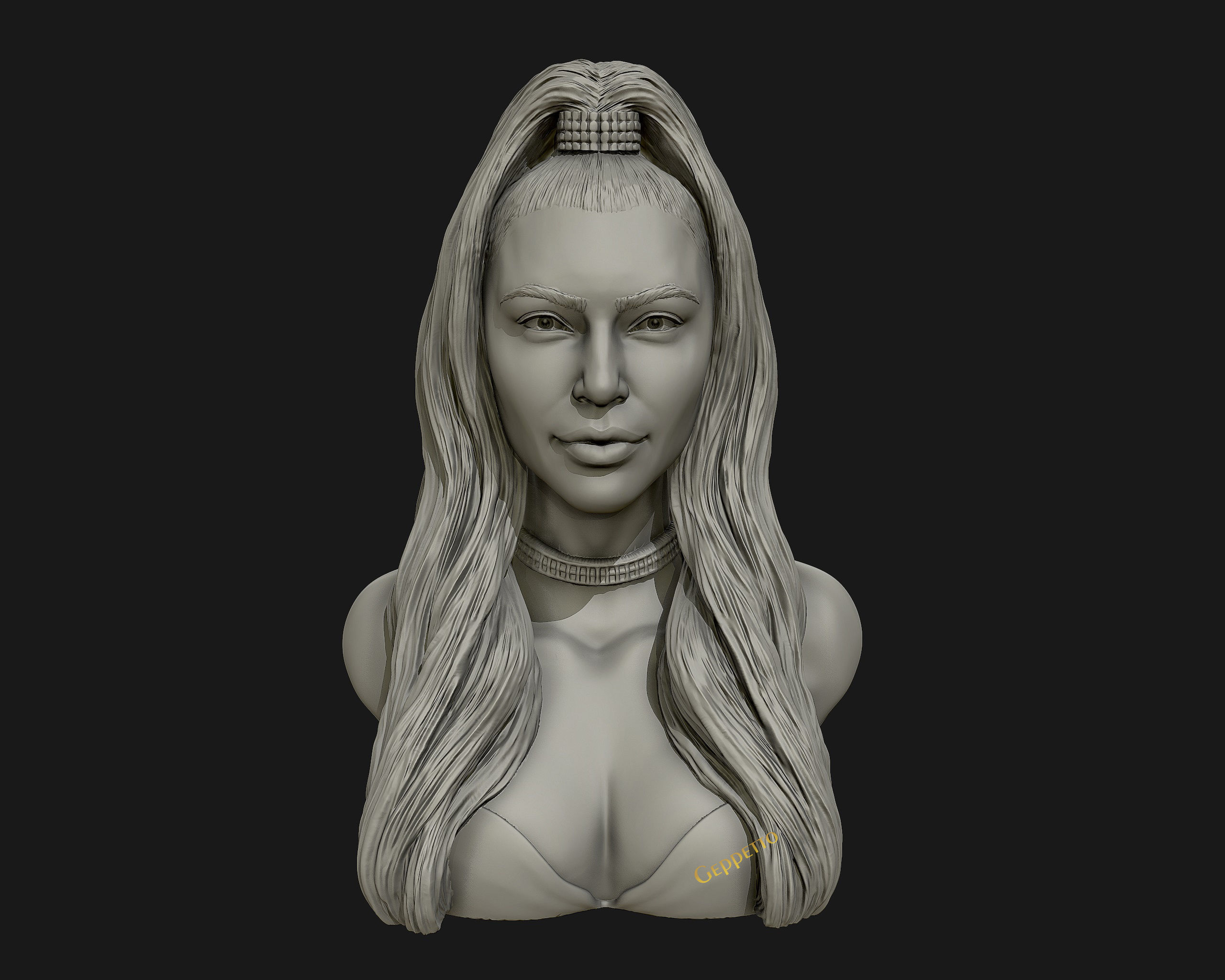 Kim Kardashian sculpture Ready to print 3D print model_12