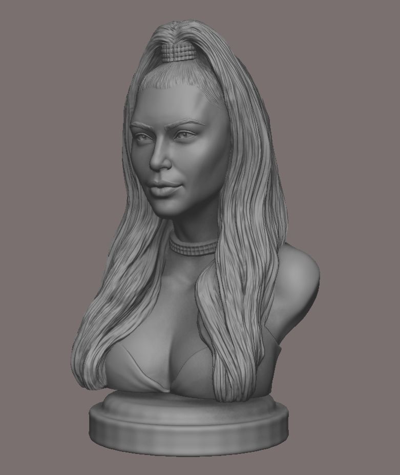Kim Kardashian sculpture Ready to print 3D print model_7