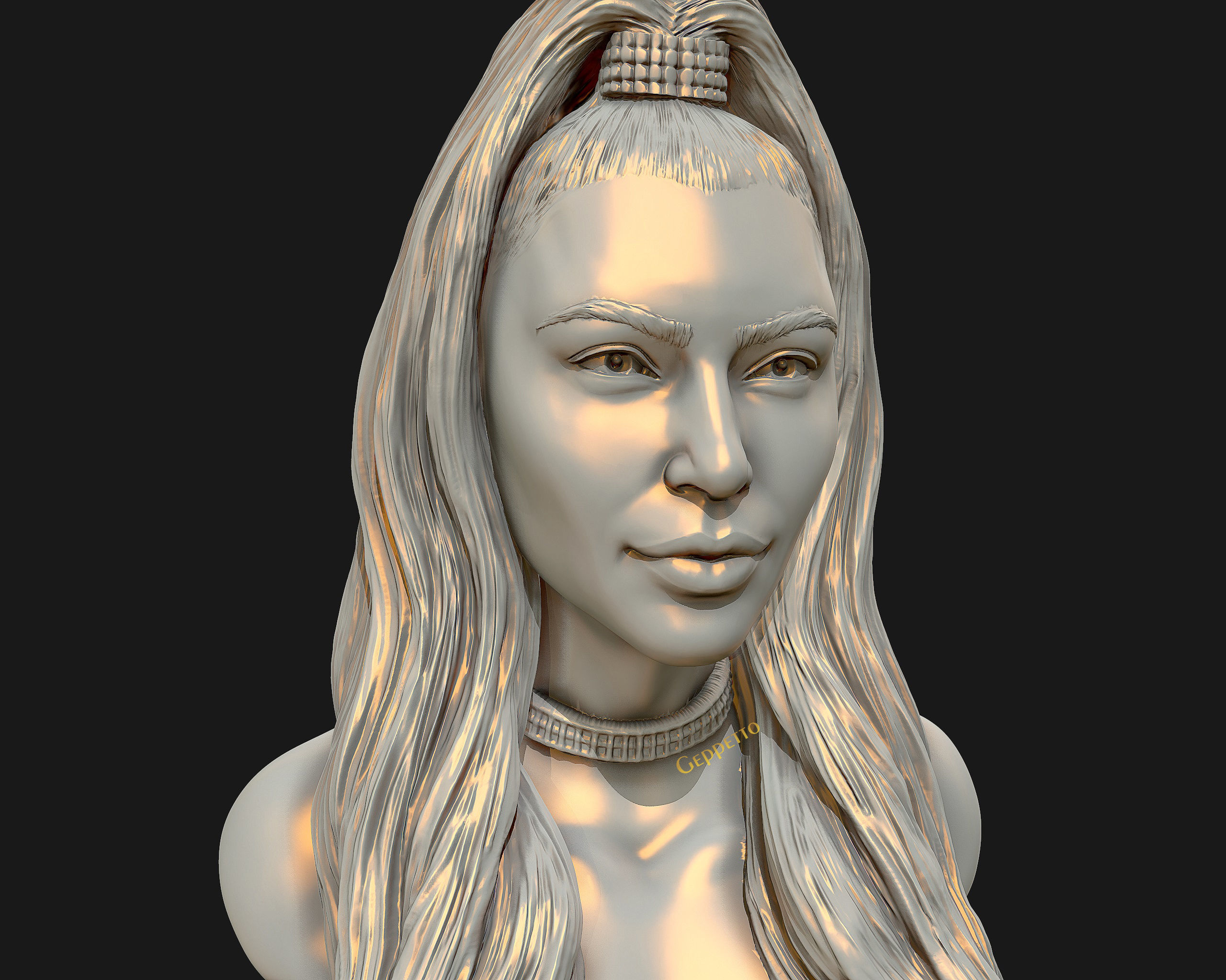 Kim Kardashian sculpture Ready to print 3D print model_39