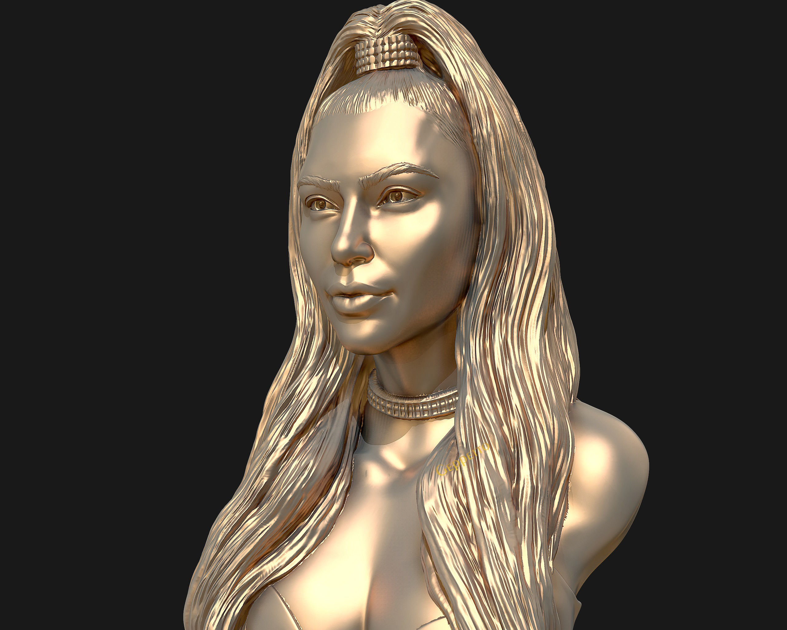 Kim Kardashian sculpture Ready to print 3D print model_32
