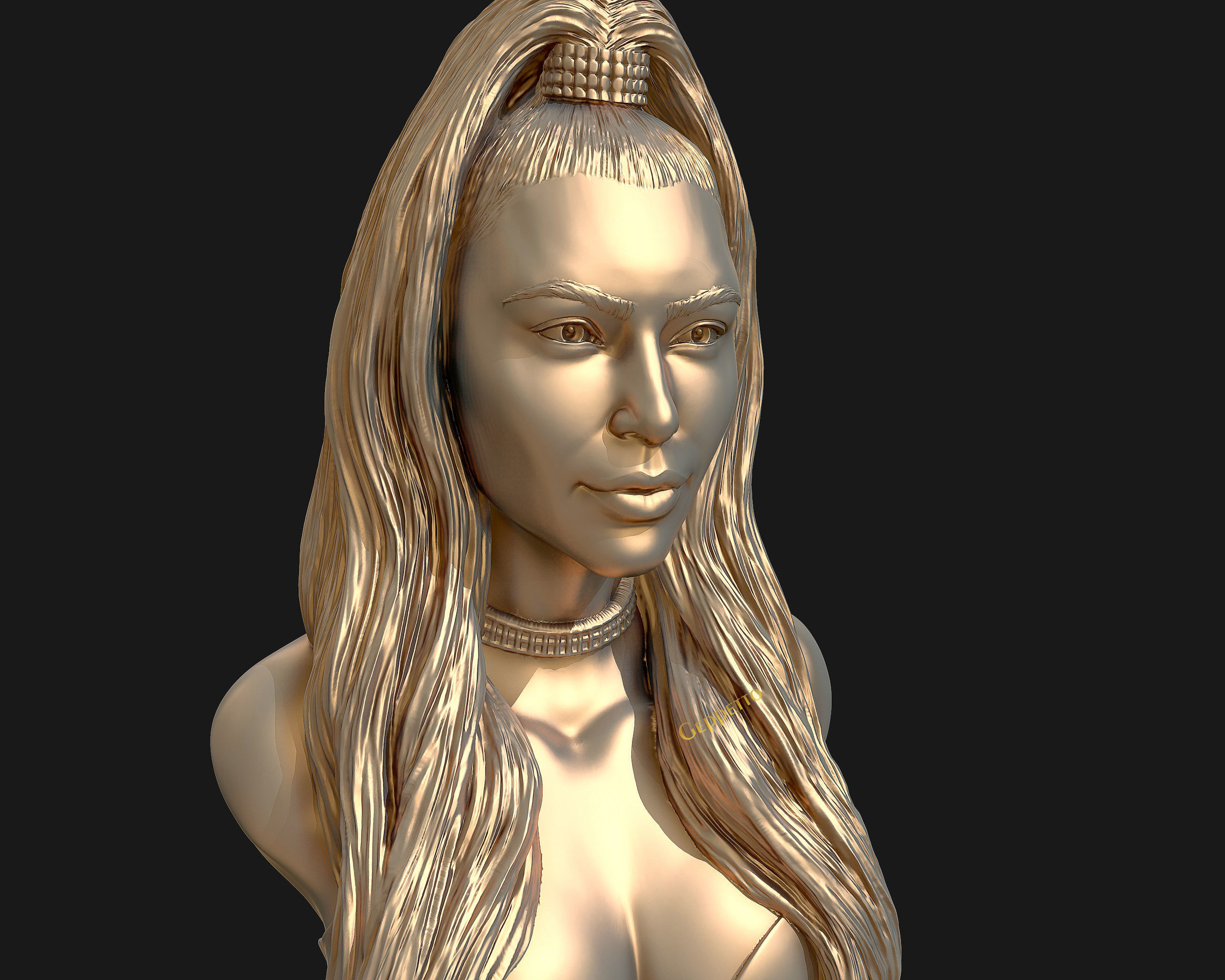 Kim Kardashian sculpture Ready to print 3D print model_26
