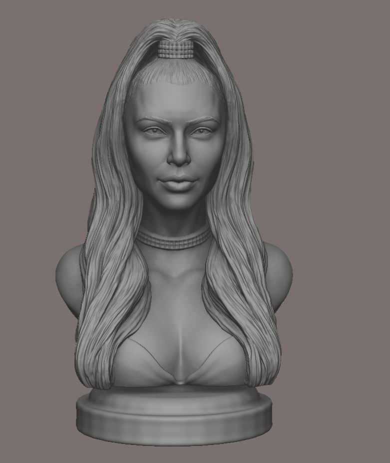 Kim Kardashian sculpture Ready to print 3D print model_8