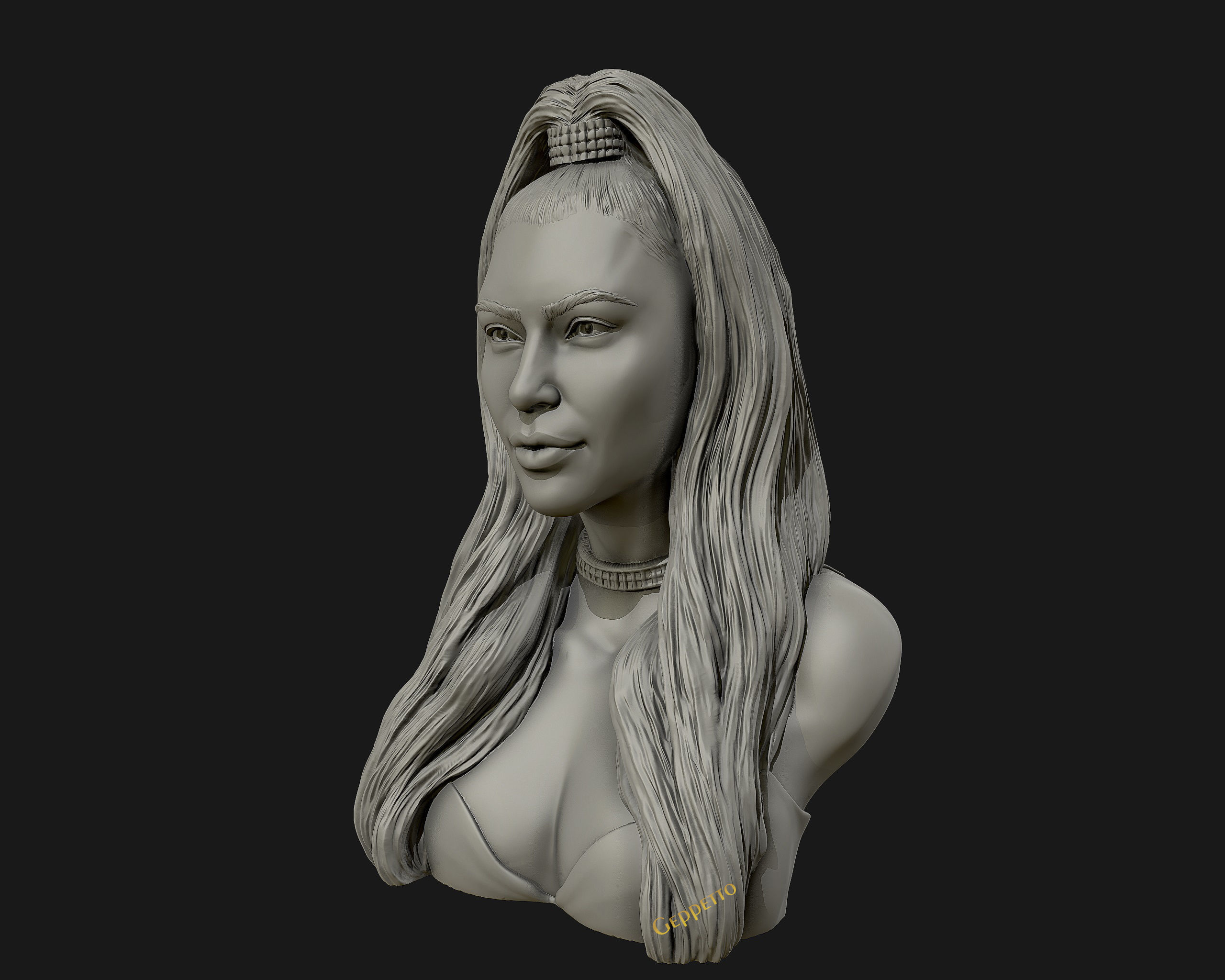Kim Kardashian sculpture Ready to print 3D print model_13