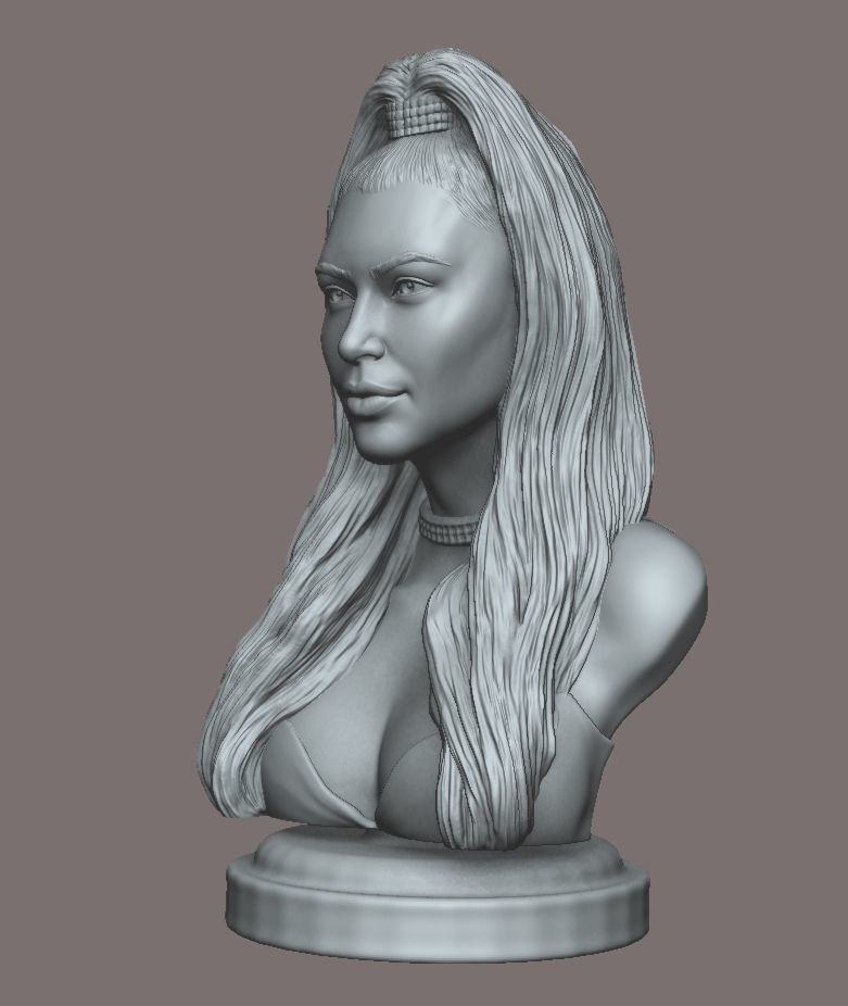 Kim Kardashian sculpture Ready to print 3D print model_9