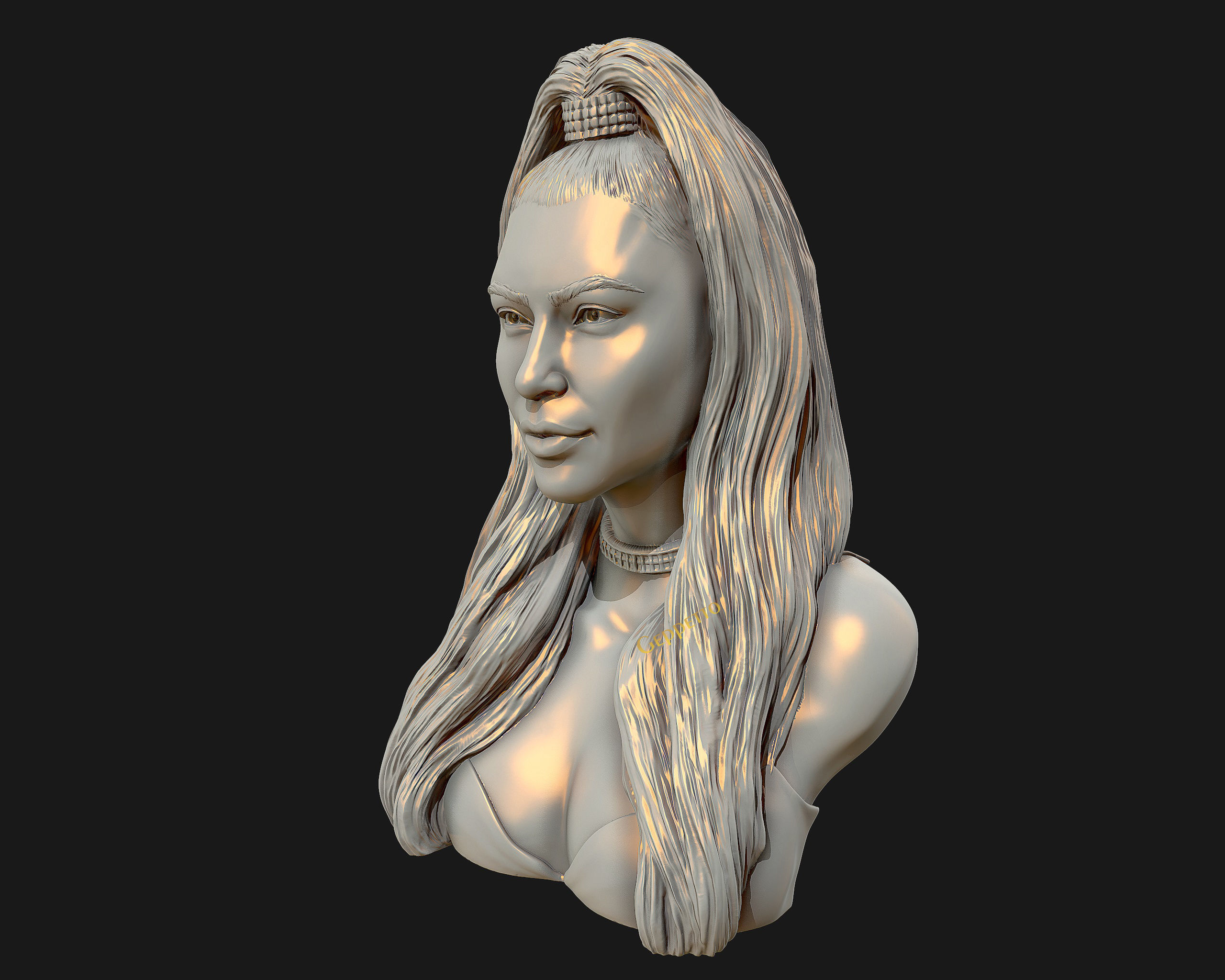Kim Kardashian sculpture Ready to print 3D print model_36