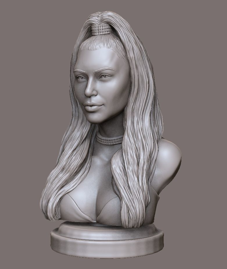 Kim Kardashian sculpture Ready to print 3D print model_11