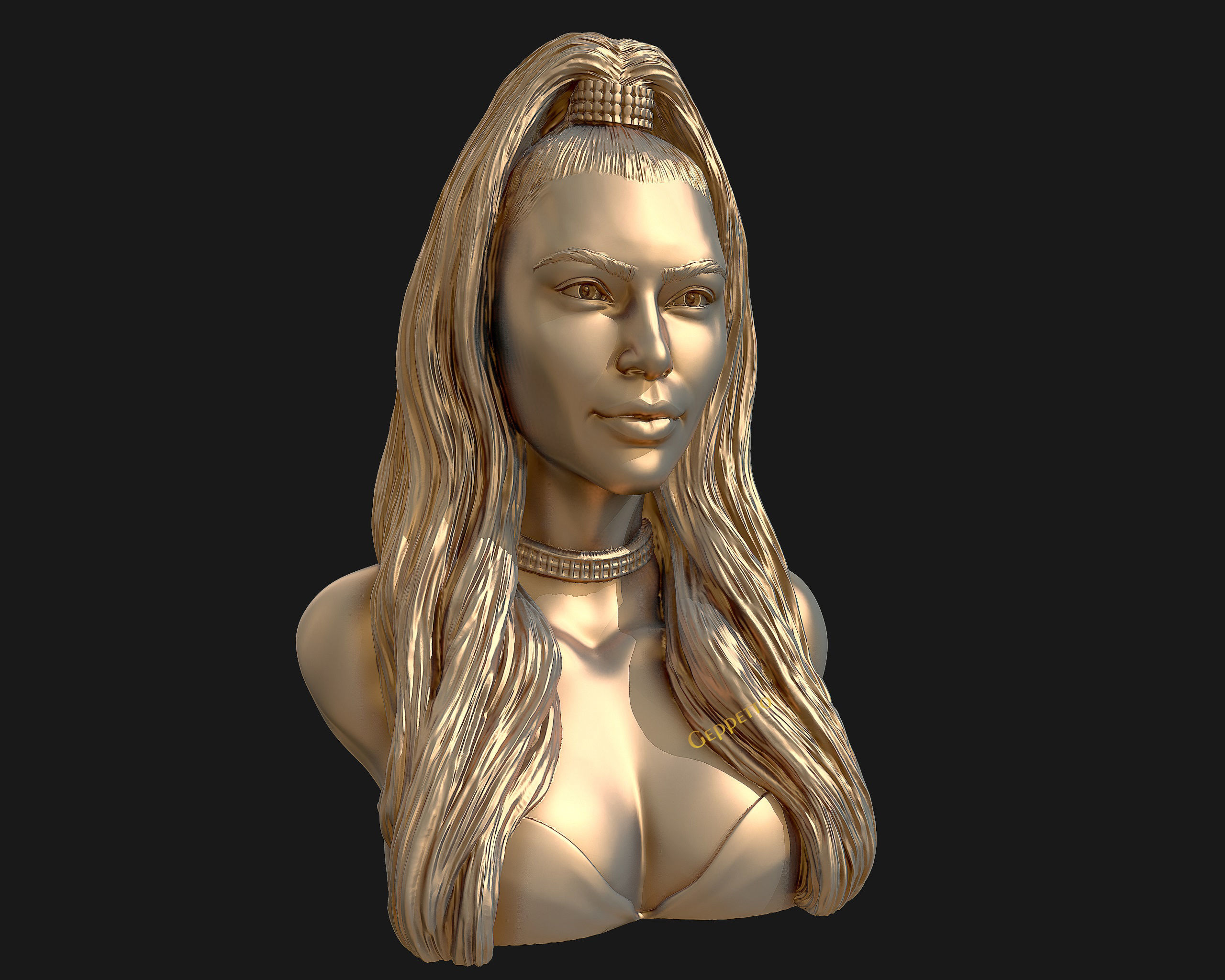 Kim Kardashian sculpture Ready to print 3D print model_33