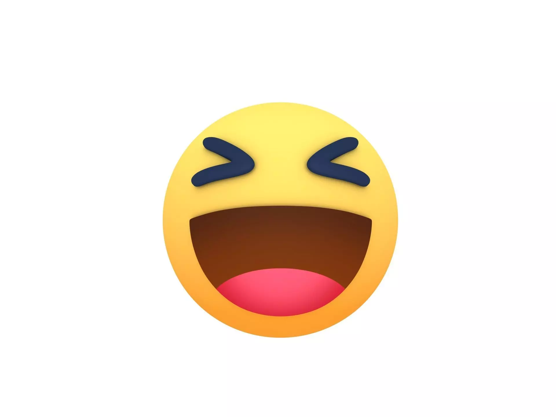 Animated Facebook Haha Reaction Button Low-poly 3D model