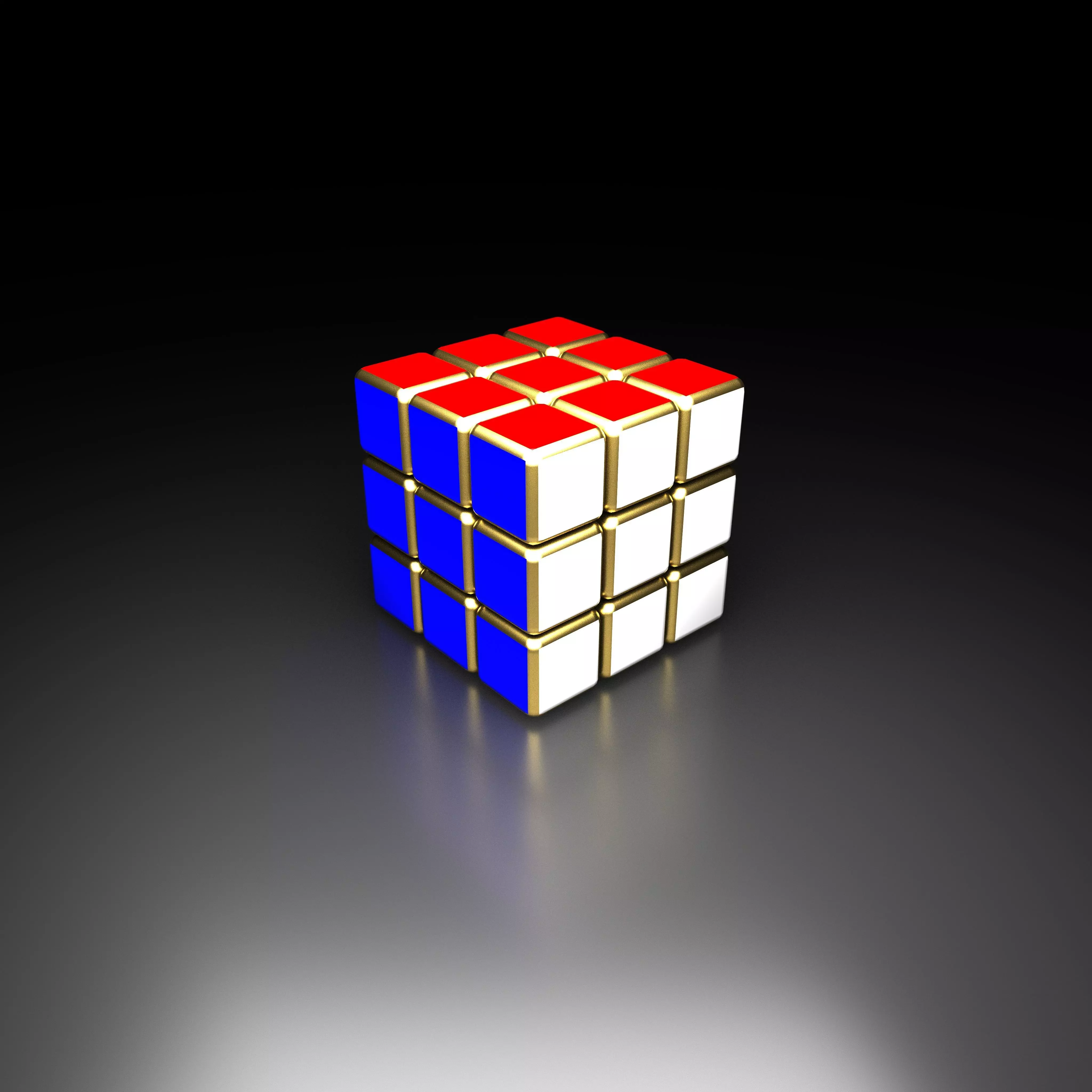 Rubiks cube Low-poly 3D model_0