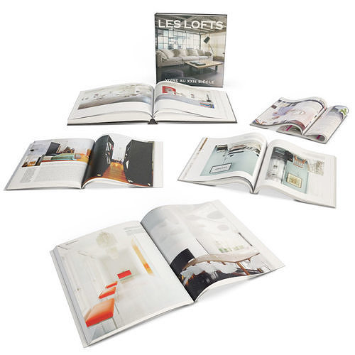 Opened Books And Magazines 3D model