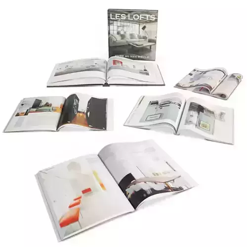Opened Books And Magazines 3D model