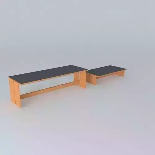 desk wooden bench and table