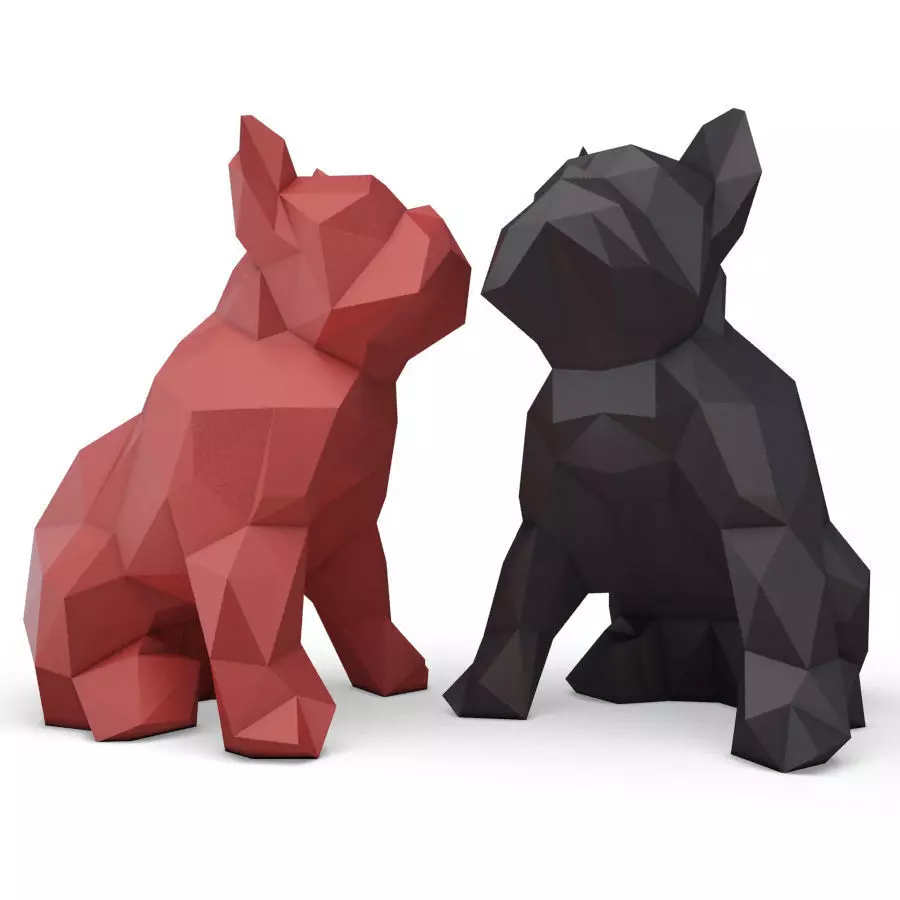 Origami Bulldog Sculpture marokka 3D model_0