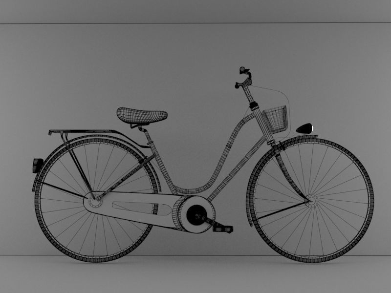 Bicycle Model No One Low-poly 3D model_2