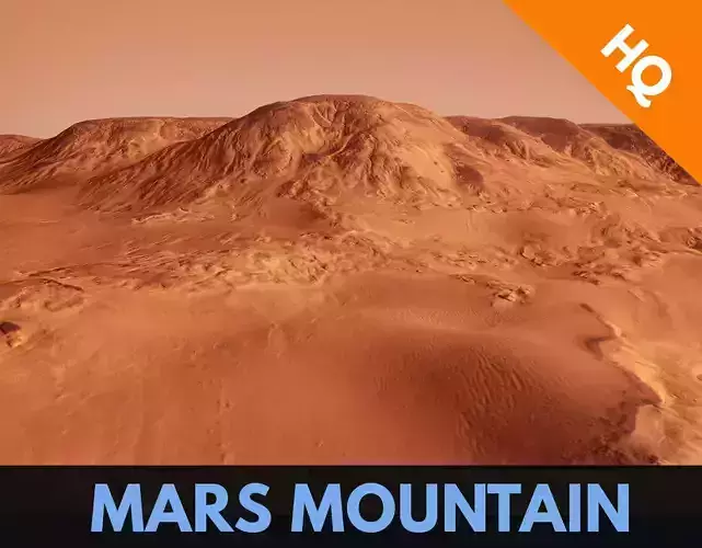 Mars Planet Landscape Desert Mountain Cliffs PBR Low Poly 01 Low-poly 3D model