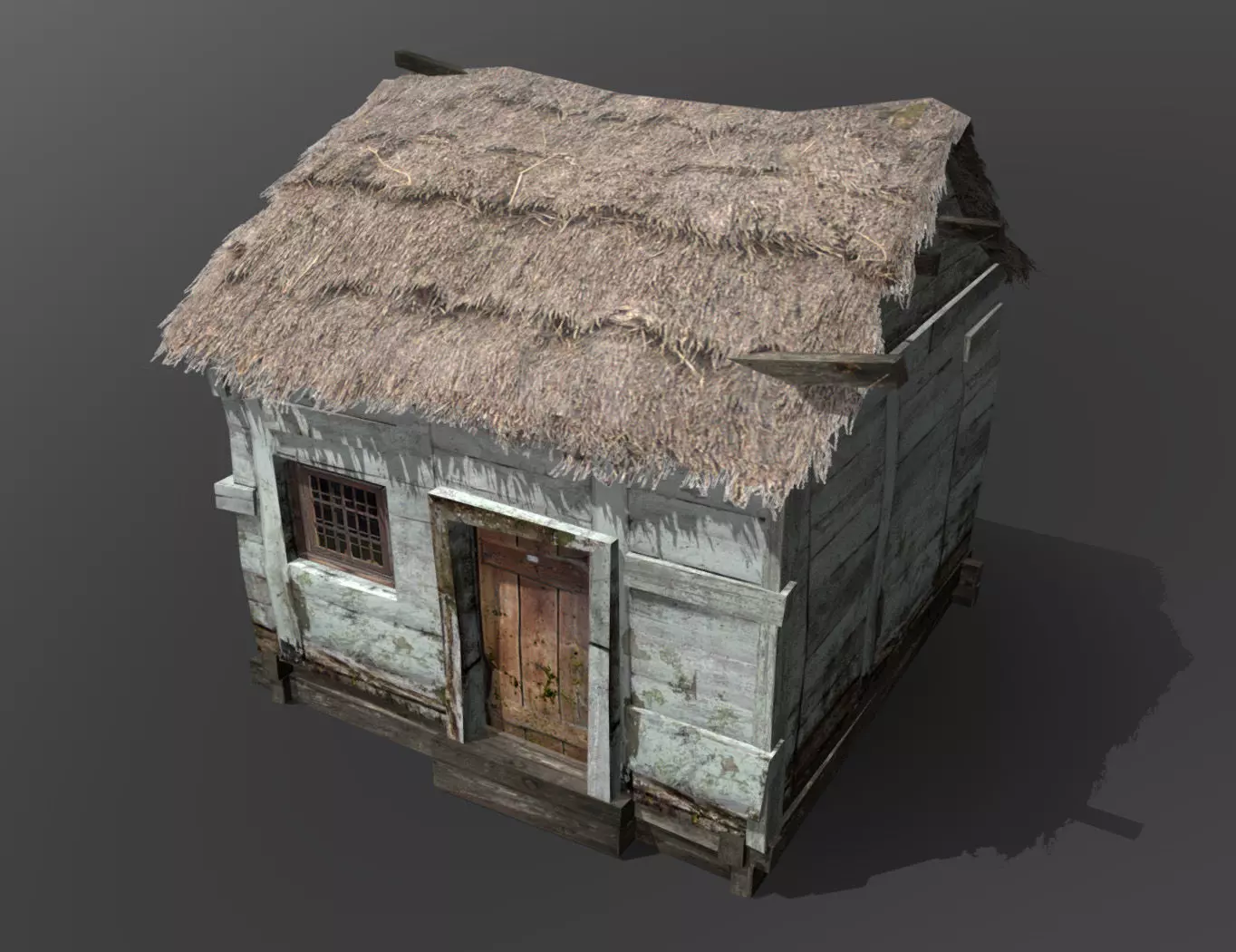 Wooden Hut Low-poly 3D model_0