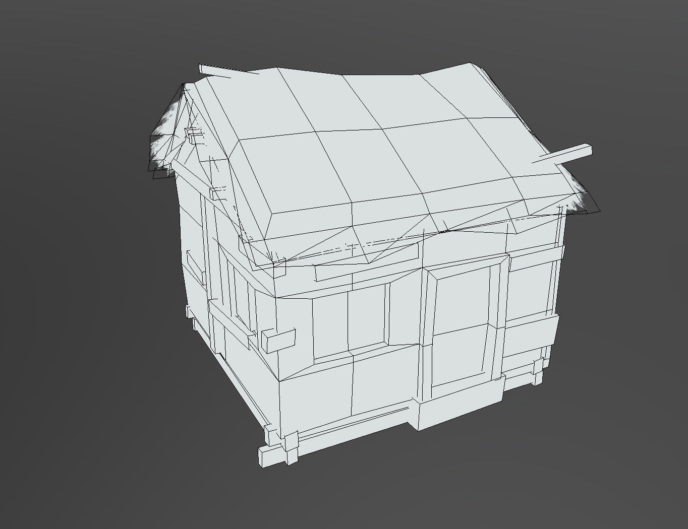 Wooden Hut Low-poly 3D model_2