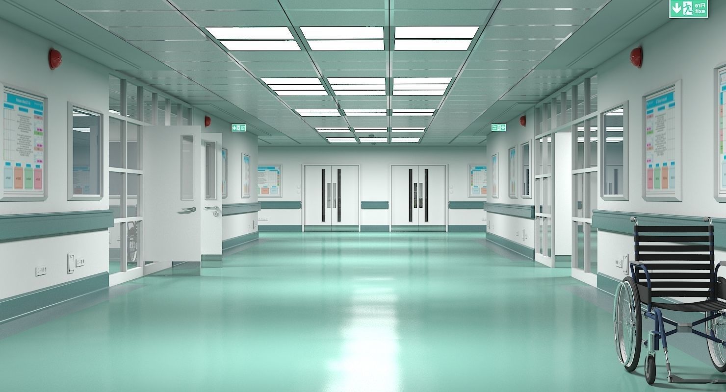 3D Hospital Ward And Hallway 3D model_9