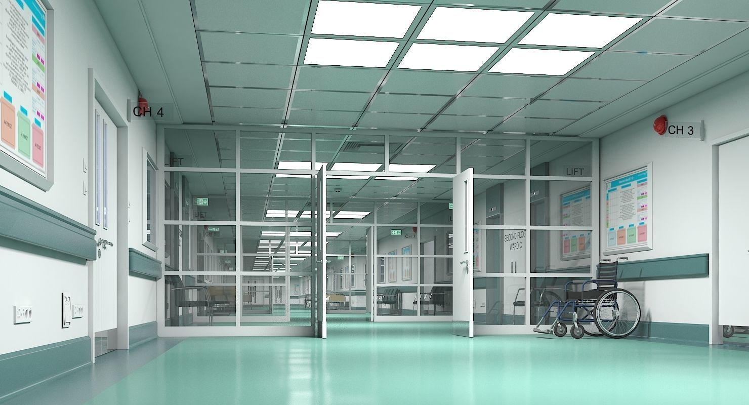 3D Hospital Ward And Hallway 3D model_6