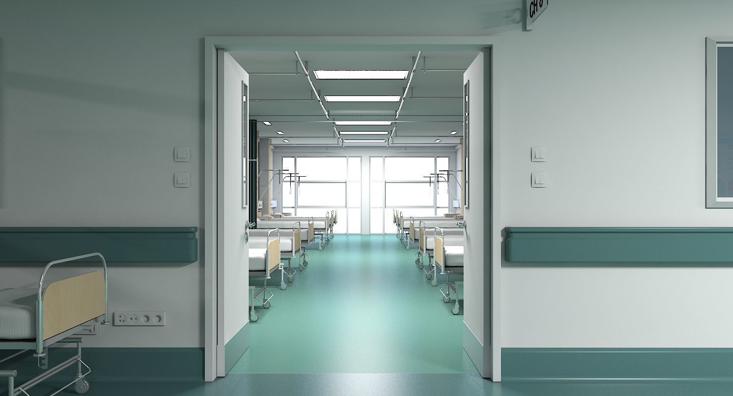 3D Hospital Ward And Hallway 3D model_7