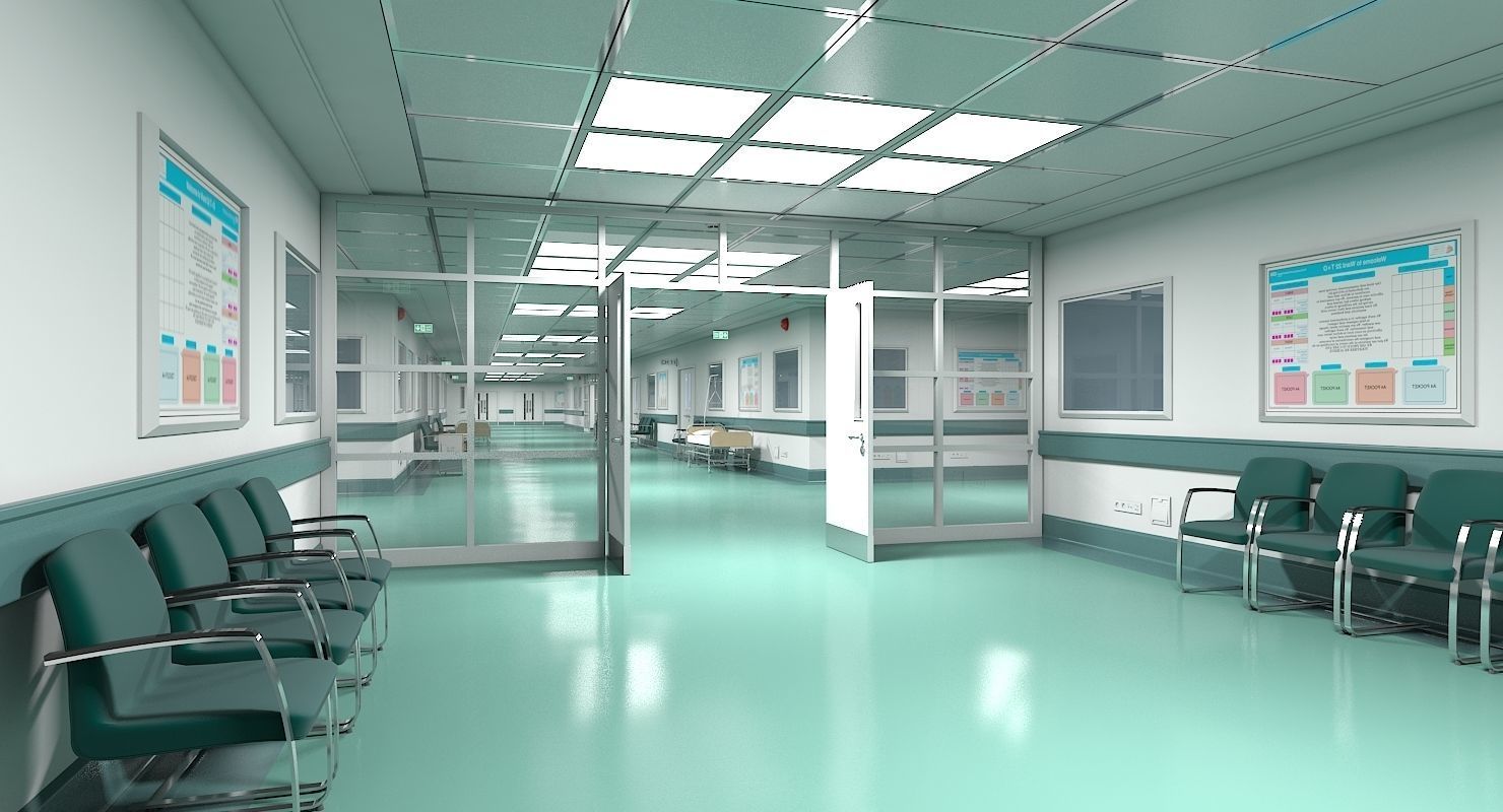3D Hospital Ward And Hallway 3D model_8